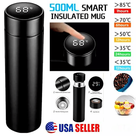 500ml smart thermos bottles with LED temperature display in multiple colors - image 4