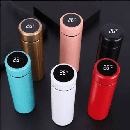 500ml smart thermos bottles with LED temperature display in multiple colors